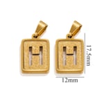 Gold color / 1 Piece Simple Fashionable Style Square Letter H Shape Titanium Steel  Gold Color Unisex Pendant Picture8